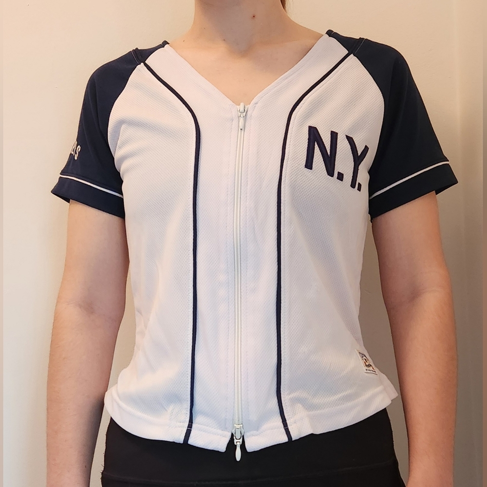 Yankees, Navy and White Zip-Up Top